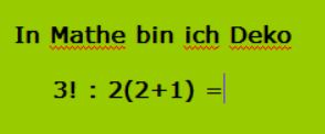 Kleine Rechenaufgabe